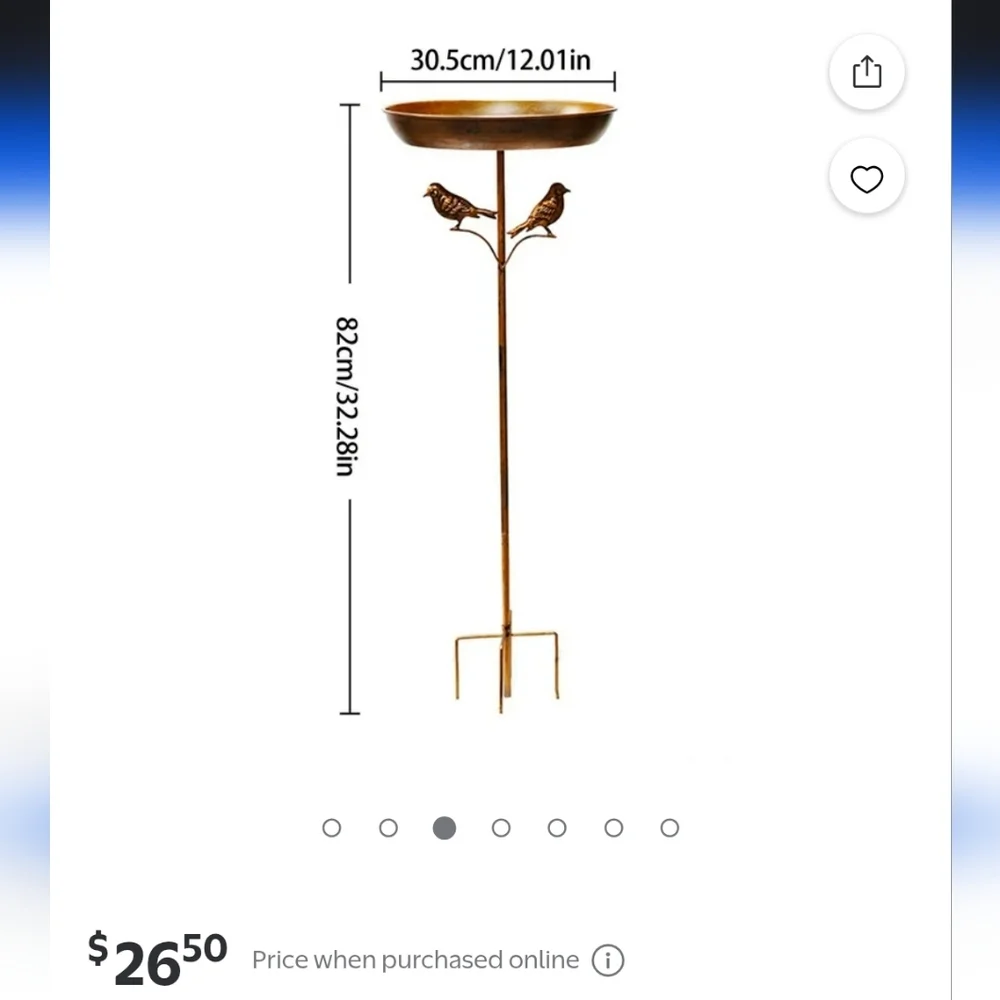 Toparad Bird Bath with Bird Accents 32